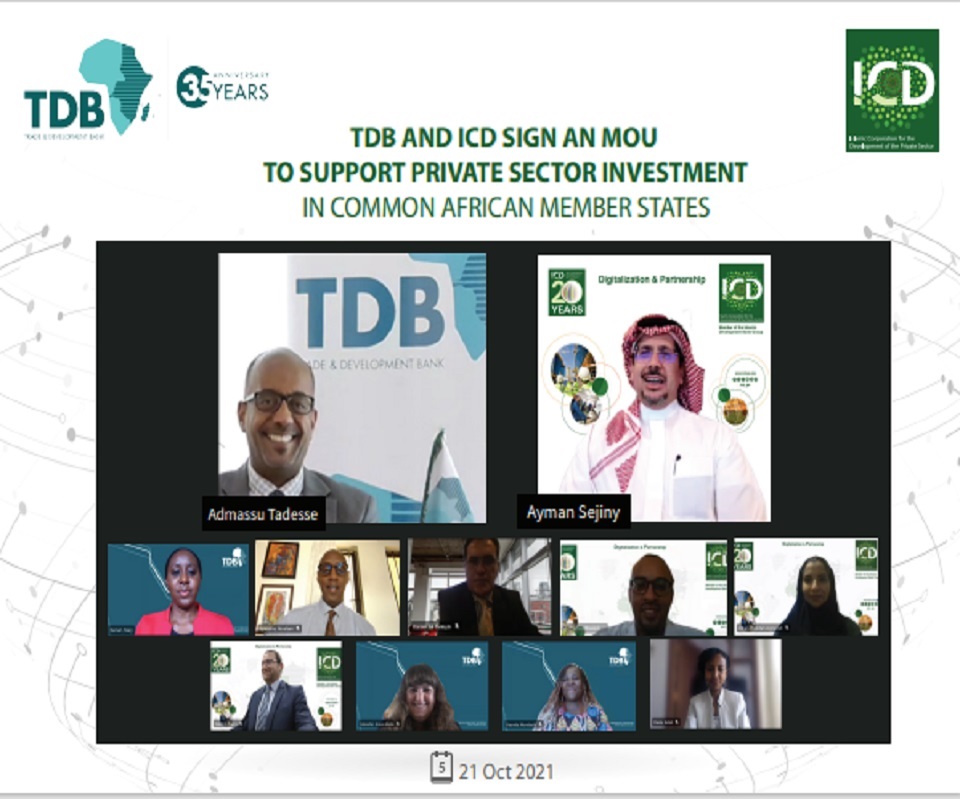 TDB AND ICD SIGN AN MoU TO SUPPORT PRIVATE SECTOR INVESTMENT IN COMMON AFRICAN MEMBER STATES